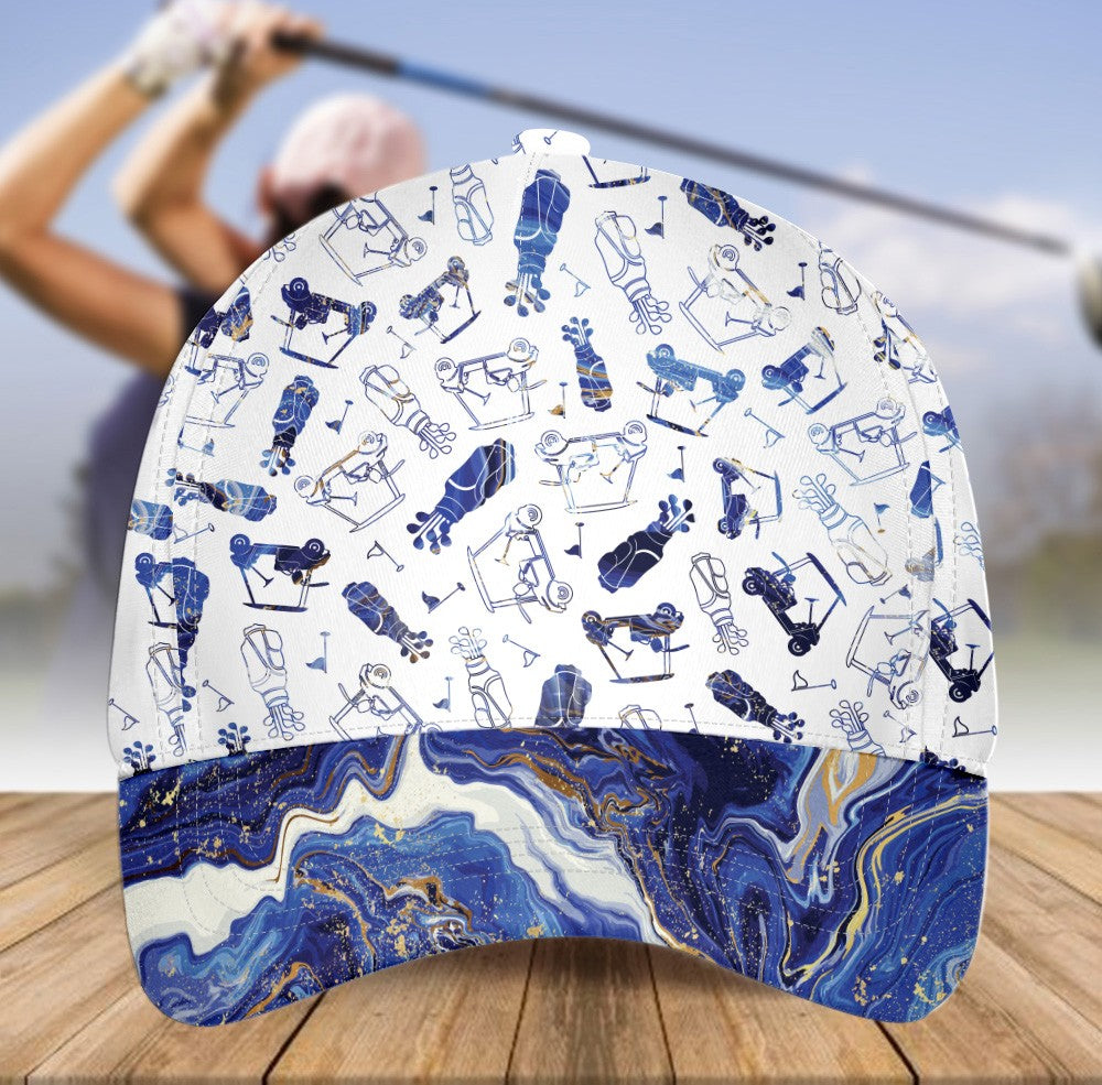Blue Marble Seamless Golf Pattern Cap CVH030201