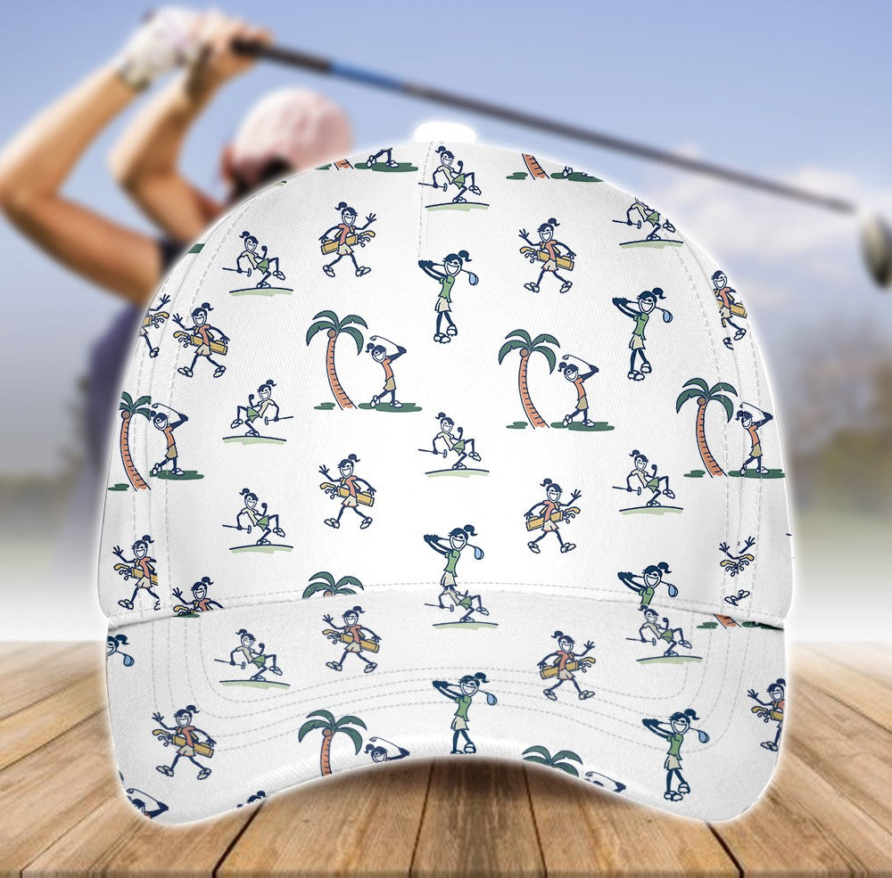 Seamless Palm Tree Golf Cap CVH080301