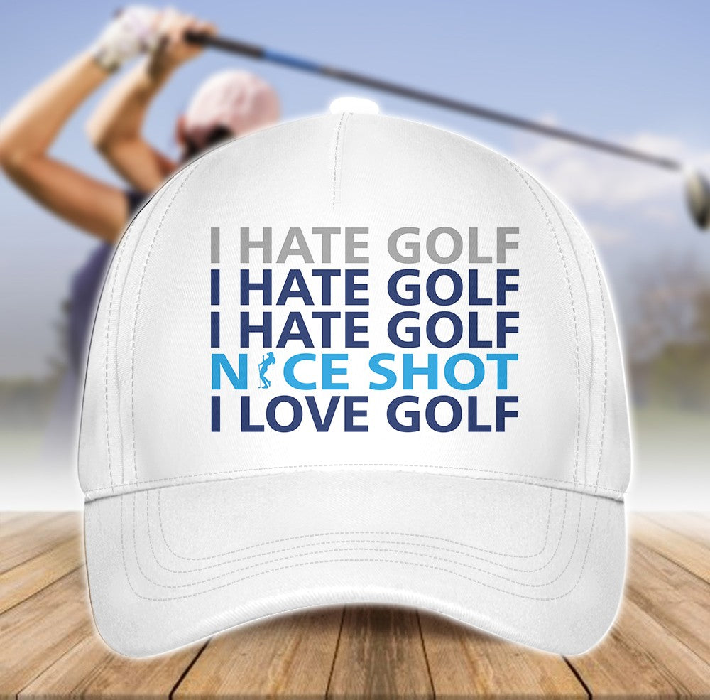 Nice Shot Golf I Hate Golf Silhouette Cap CVH140201