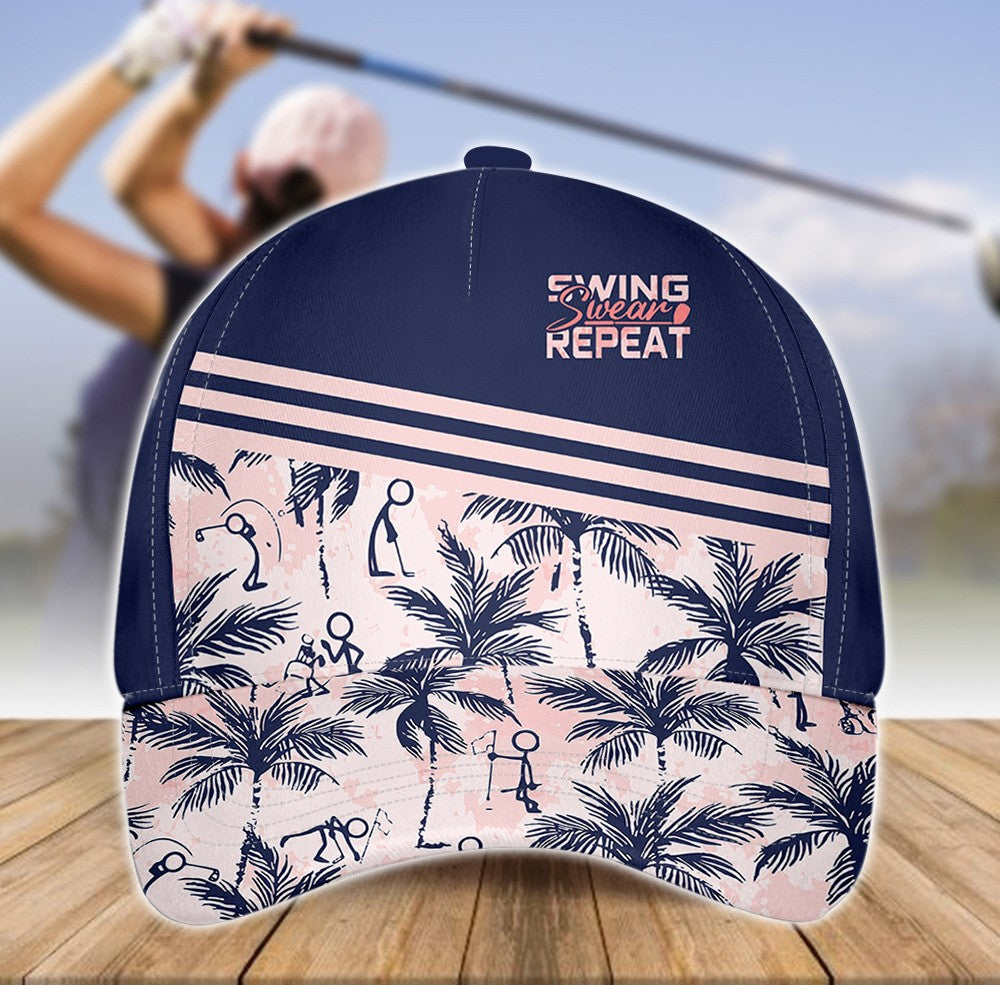 Swing Swear Repeat Golf Figures Cap CVH230301