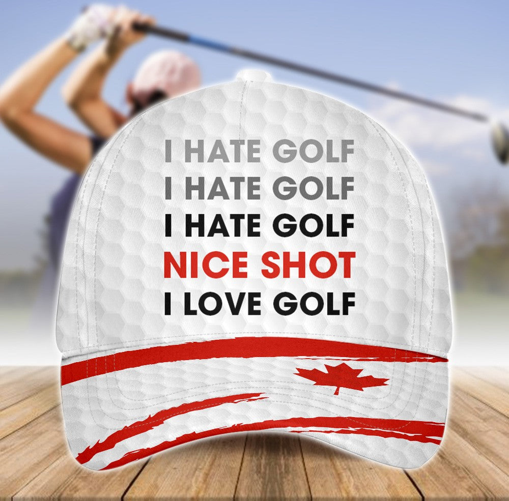 NICE SHOT I Hate Golf CANADA FLAG Cap CVH290201