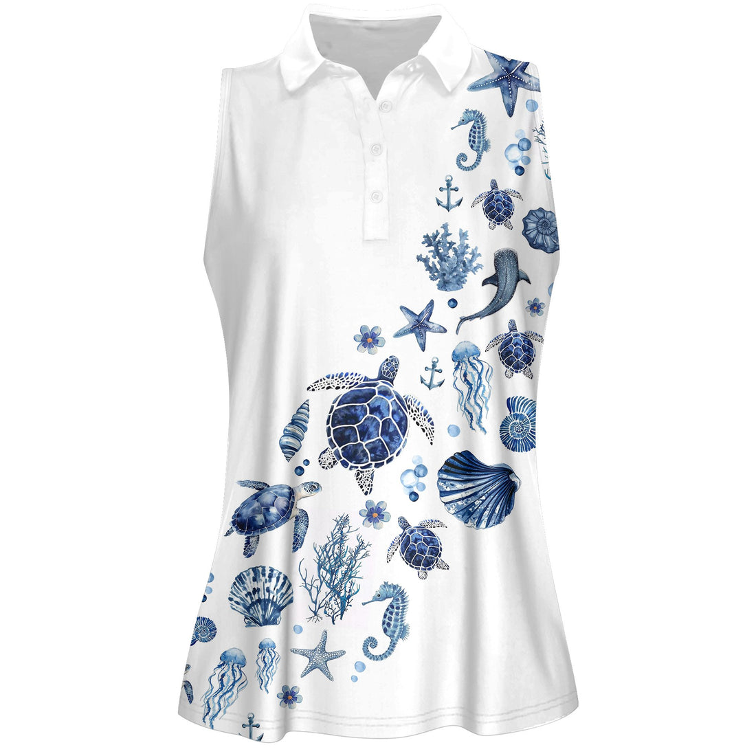 Sea Family Blue Women Polo Shirt LVH080901