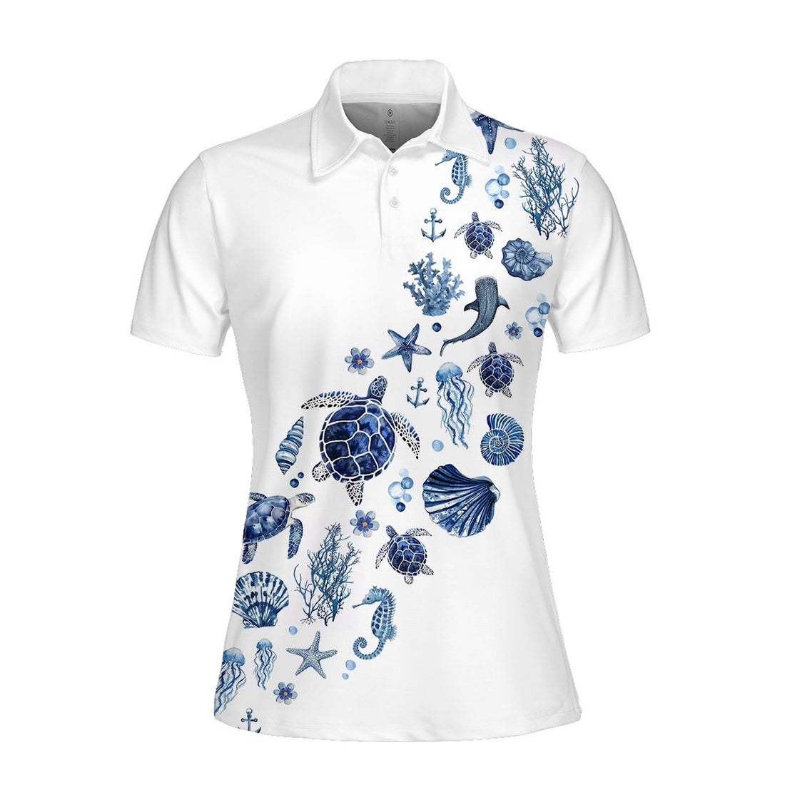 Sea Family Blue Women Polo Shirt LVH080901