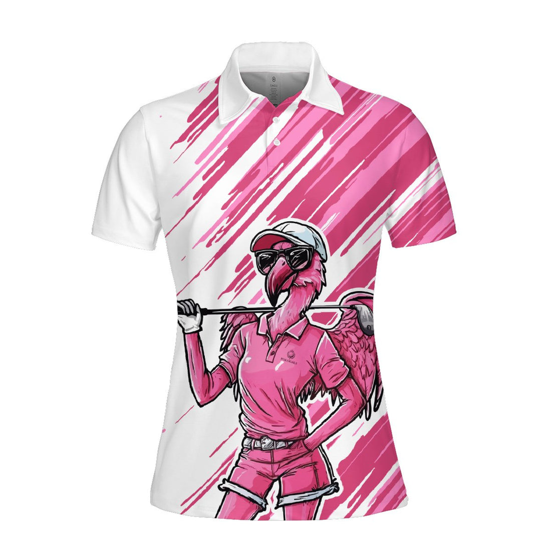 Pink Flamingo Women  Golfer Art Women Polo Shirt LVH100901