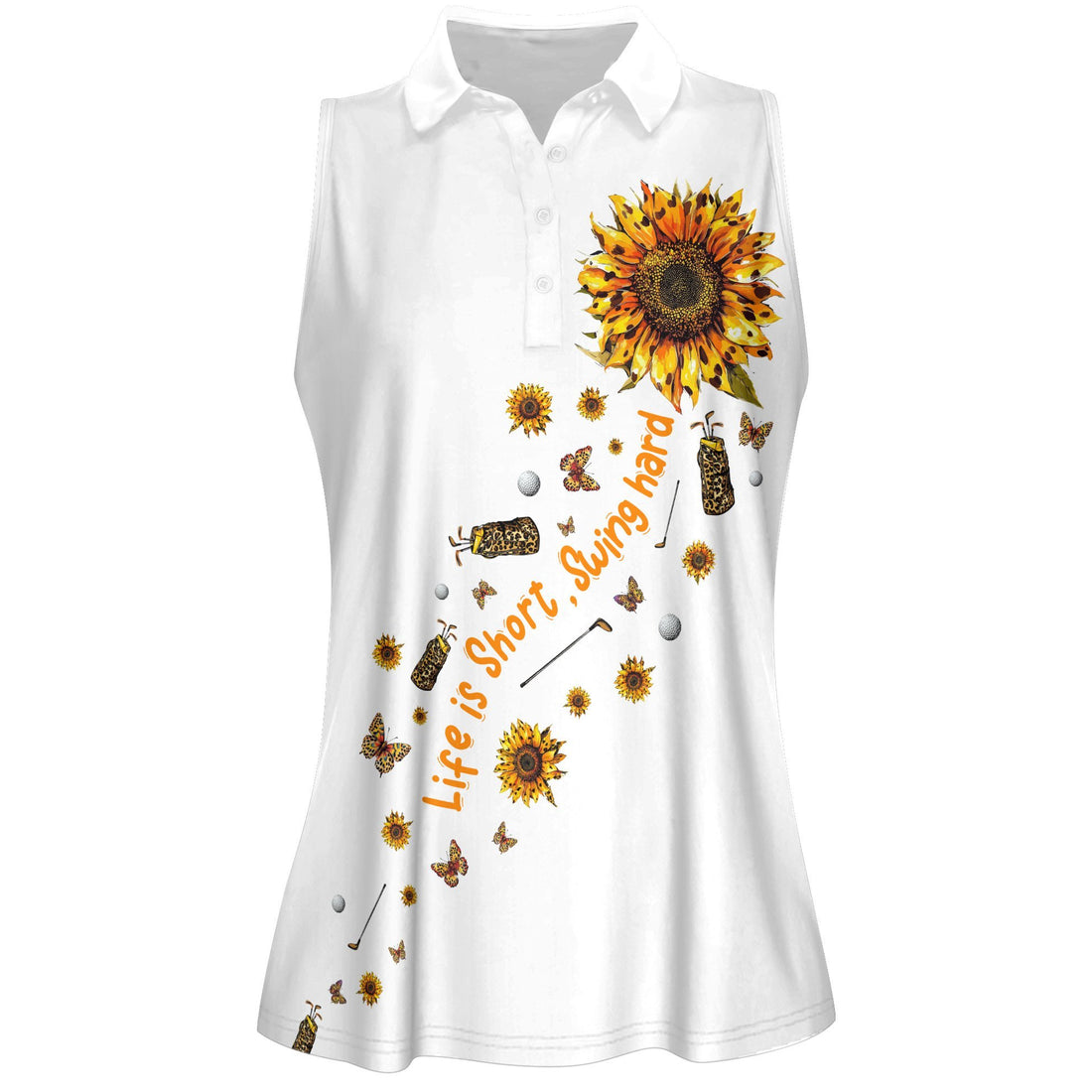Leopard Sun Flowers Life is Short Swing Hard Women Polo Shirt LVH120901