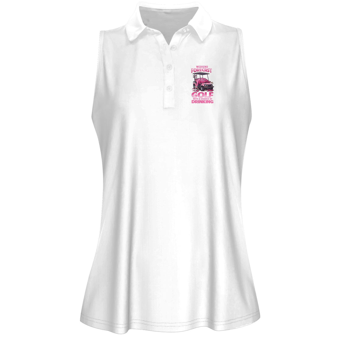 Drunk Flamingo Weekend Forecast Golfing With A Chance Of Drinking Women Polo Shirt LVH110901
