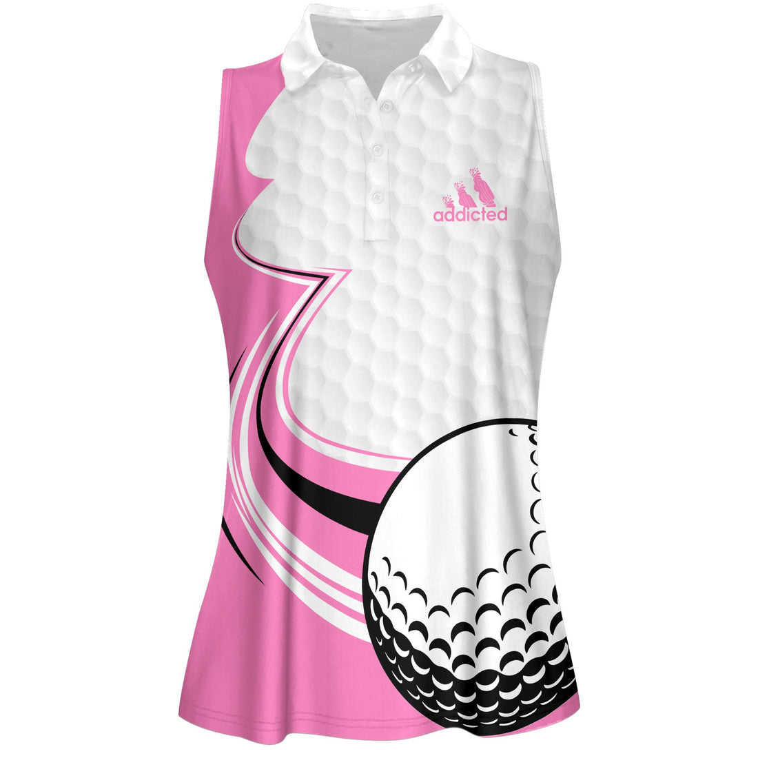 I Hate Golf Golf Ball Pink Women Polo Shirt LVH240901