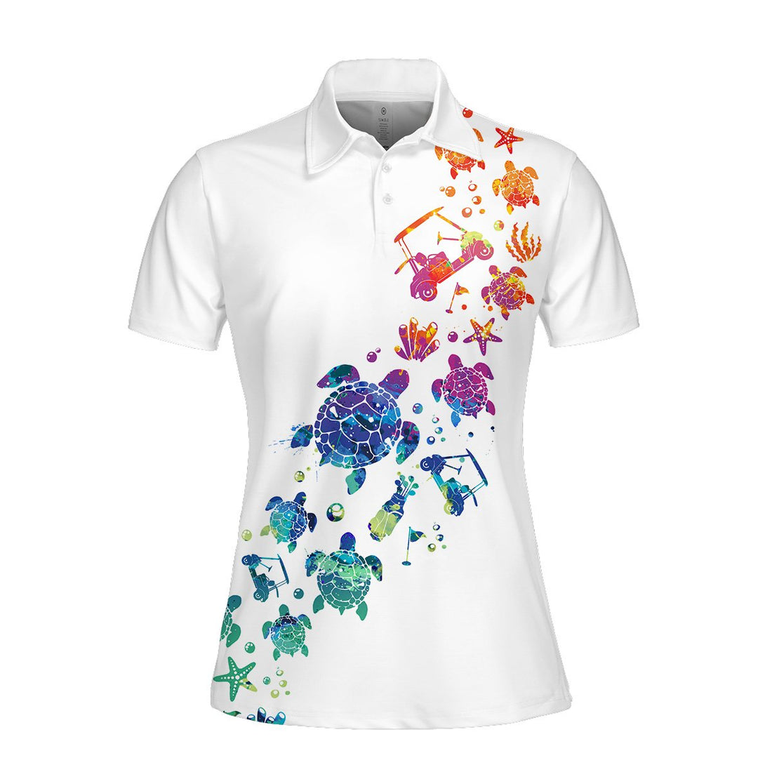 I'm Not Swearing I'm Using My Golf Words Water Color Turtle Women Polo Shirt LVH250901