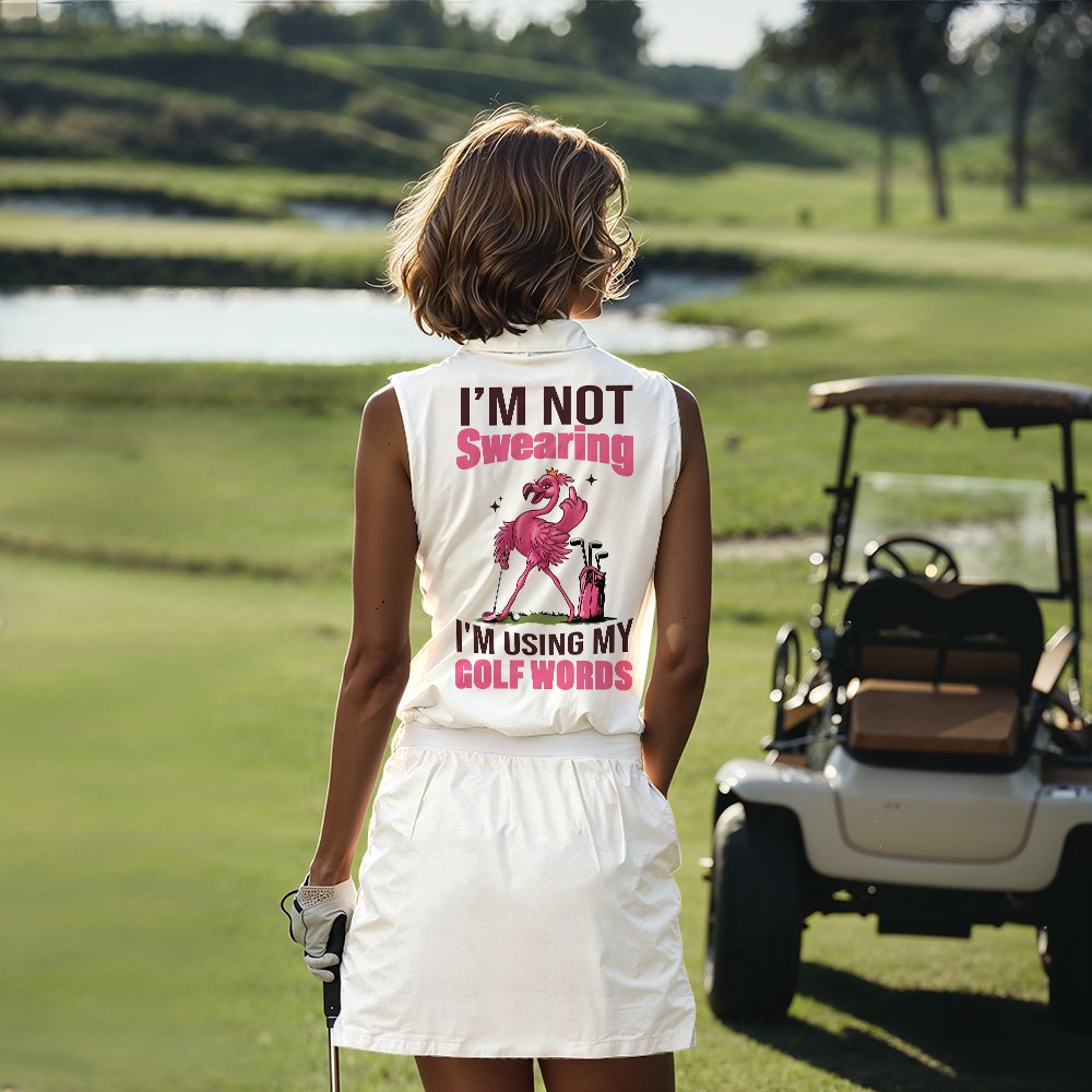Flamingo I'm Not Swearing, I'm Using My Golf Words Women Polo Shirt LVH190901