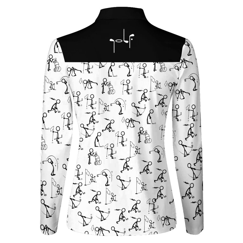 Stickfigures Playing Golf Women Polo Shirt LLVH150101