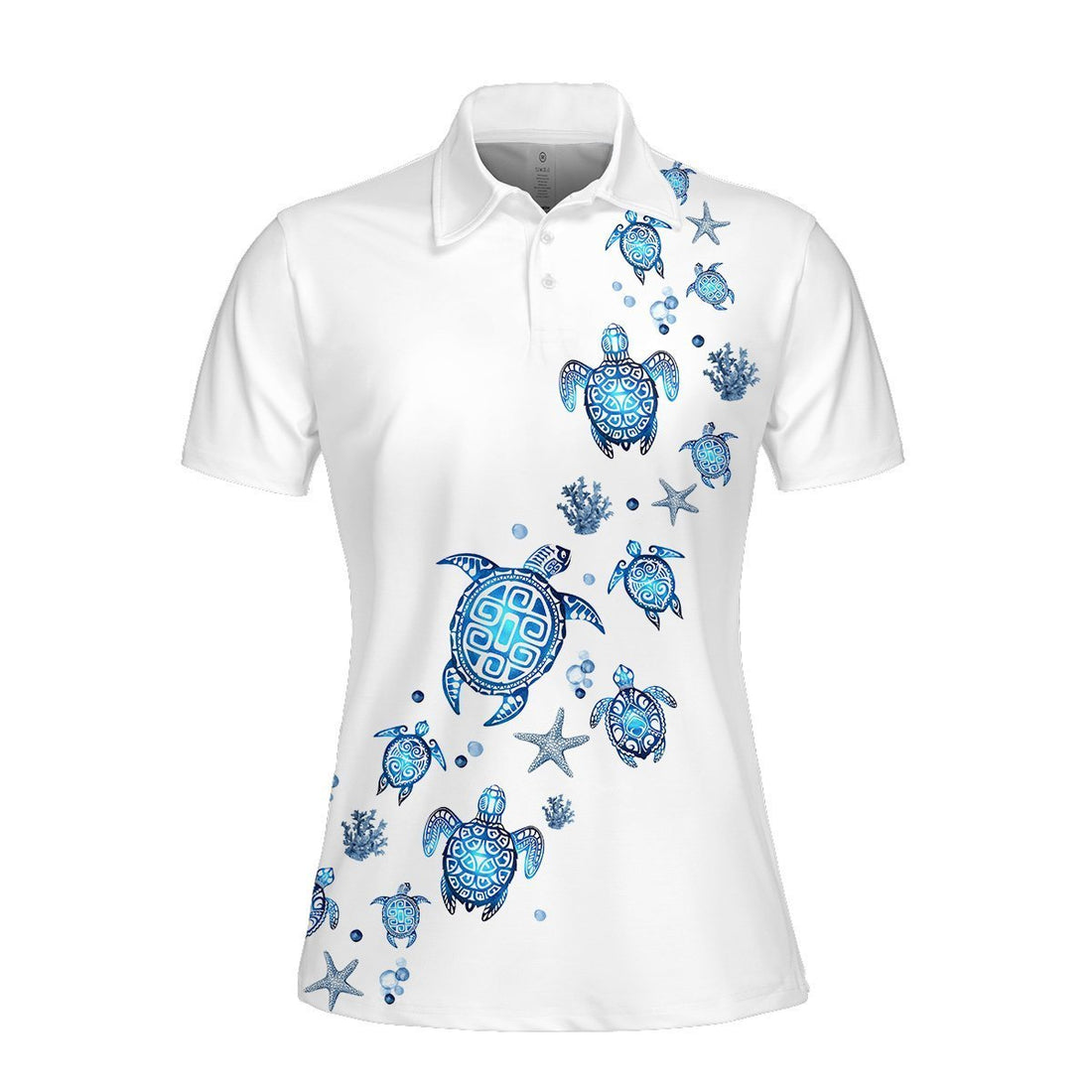 Ocean Turtle Blue On The Golf Course I Go, To Lose My Mind And Find My Soul Women Polo Shirt LVH070901