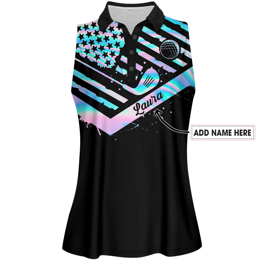 Hologram Swing Swear Repeat Women Polo Shirt LVH190101