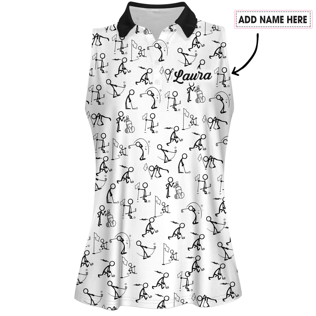 Stickfigures Playing Golf Women Polo Shirt LVH150101