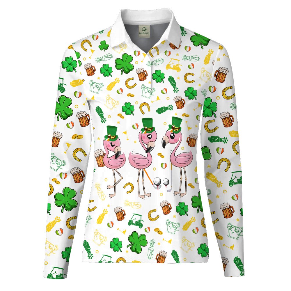 Flamingo ST Patrick's Day Women Polo Shirt LVH260601