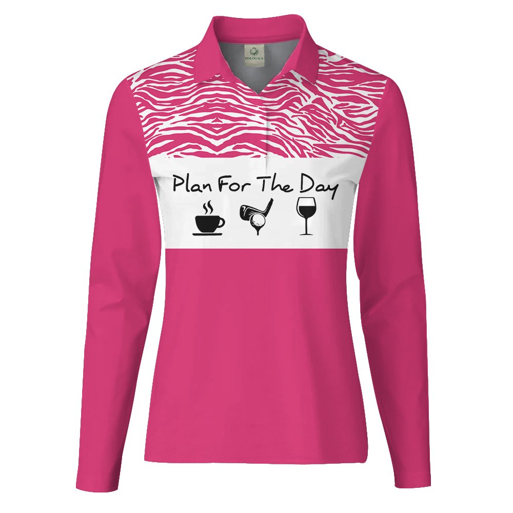 PLAN FOR THE DAY PINK GOLF Women Polo Shirt LLVH110101