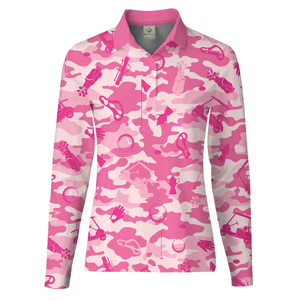 Pink Camouflage Golf Set Women Polo Shirt LLVH280201