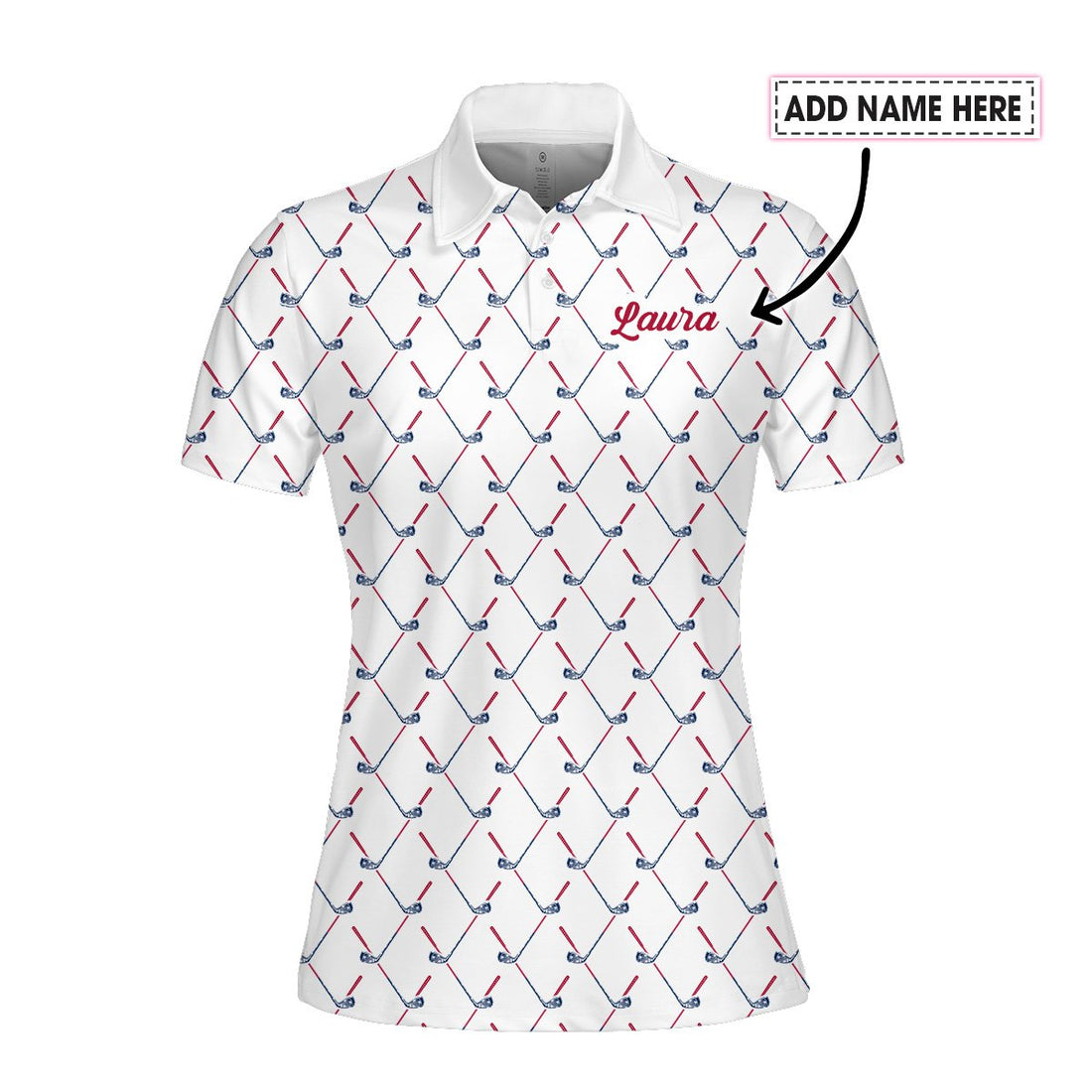 USA Flag Golf Club Pattern Women Polo Shirt LVH240801