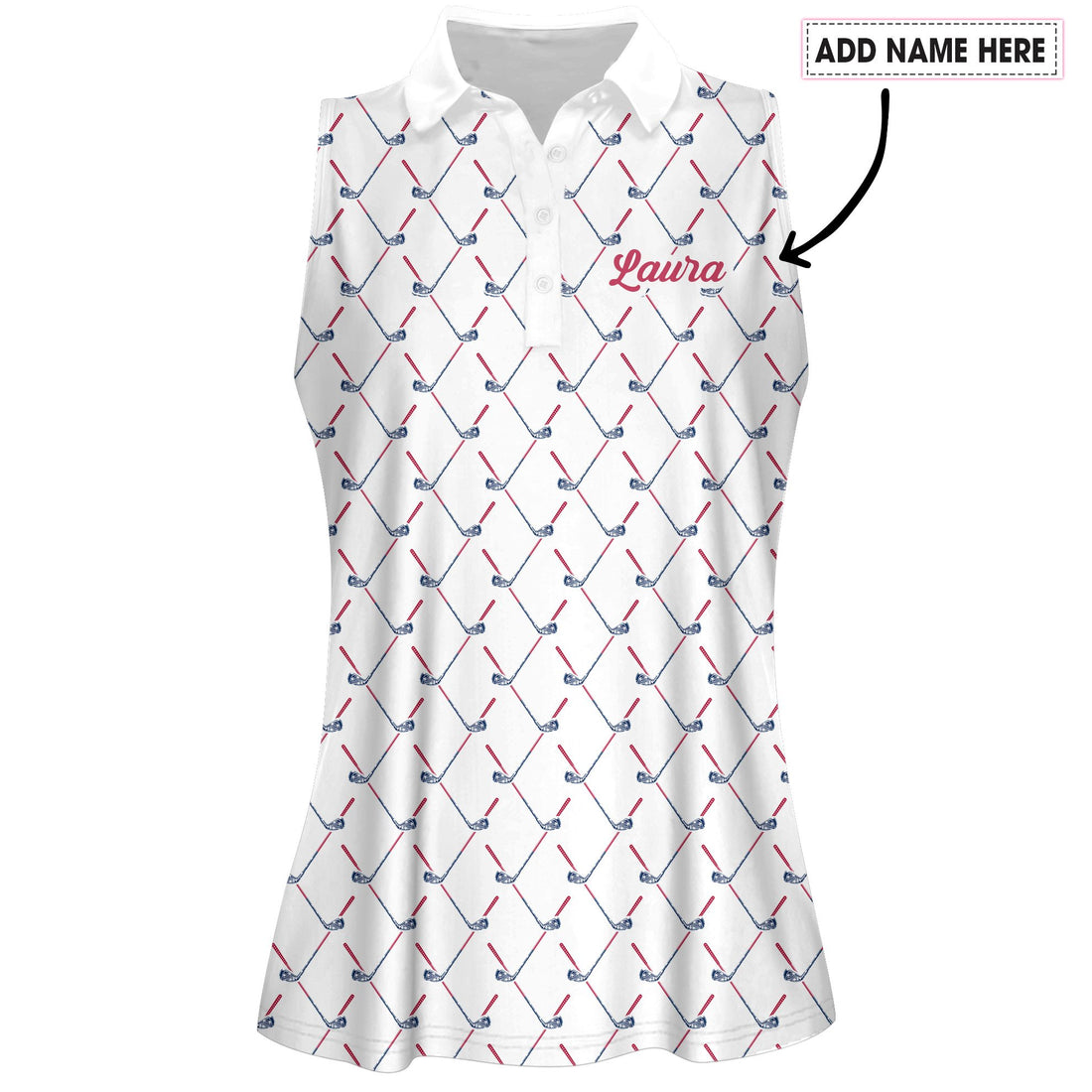 USA Flag Golf Club Pattern Women Polo Shirt LVH240801