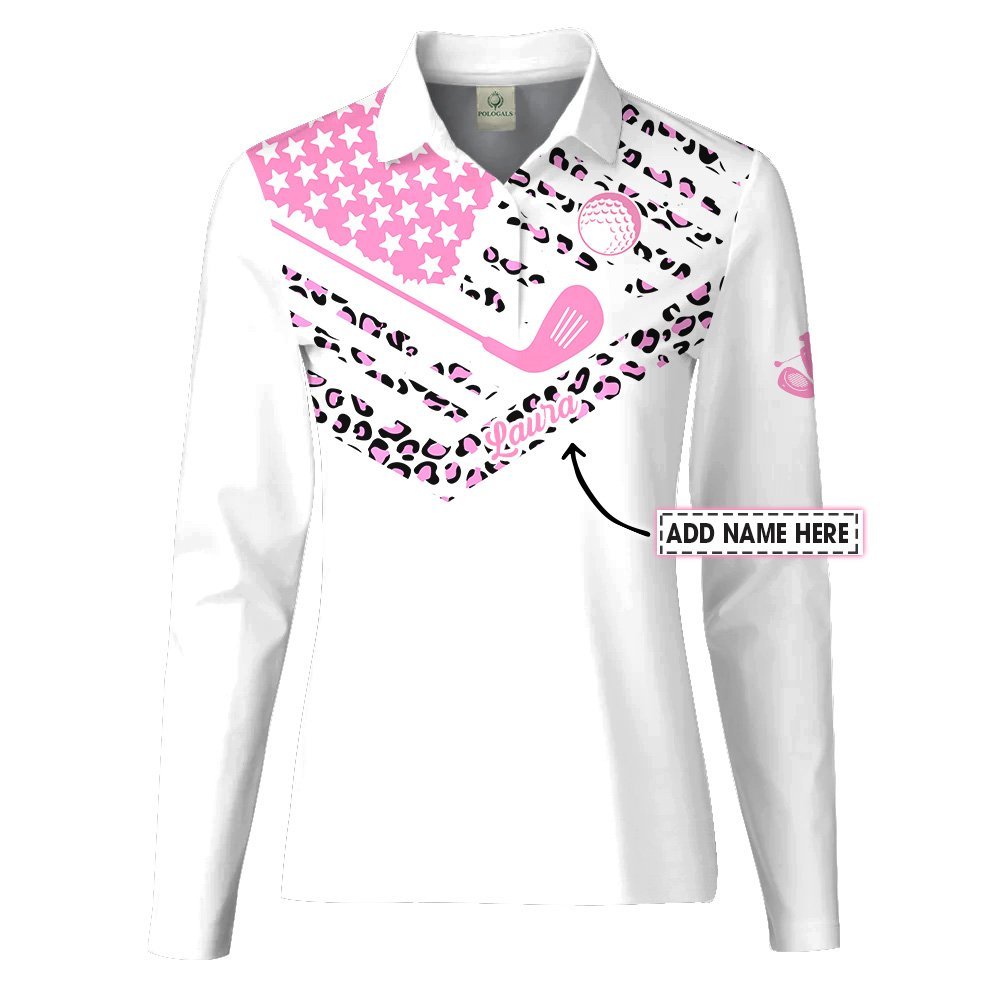 Leopard Swing Swear Repeat Pink Women Polo Shirt LLVH290801