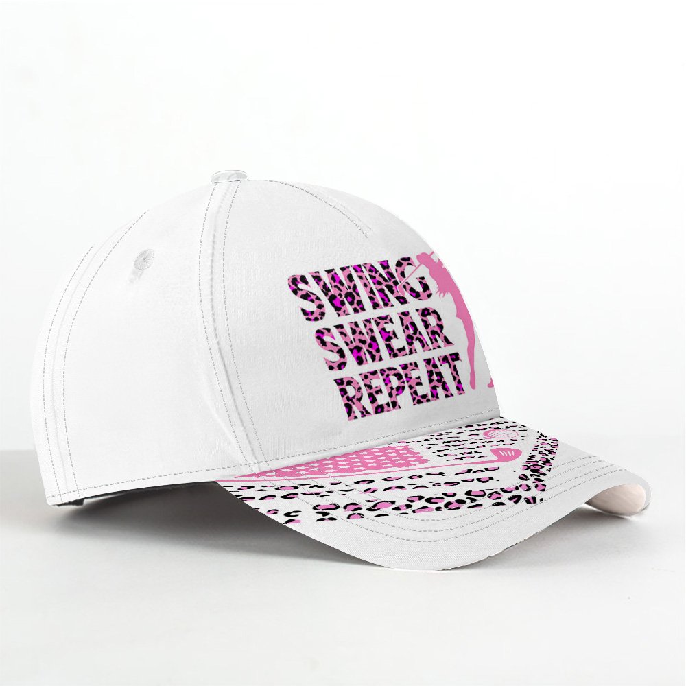 Leopard Swing Swear Repeat Pink Cap CVH290801