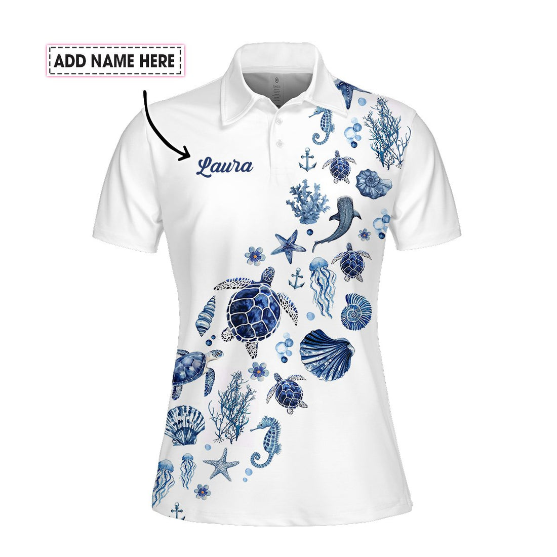 Sea Family Blue Women Polo Shirt LVH080901