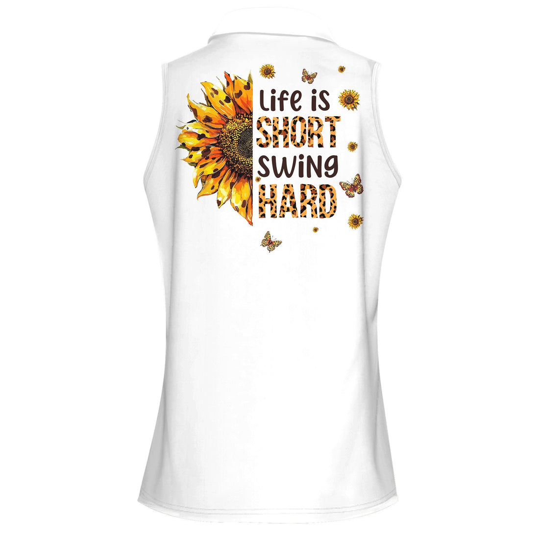 Leopard Sun Flowers Life is Short Swing Hard Women Polo Shirt LVH120901
