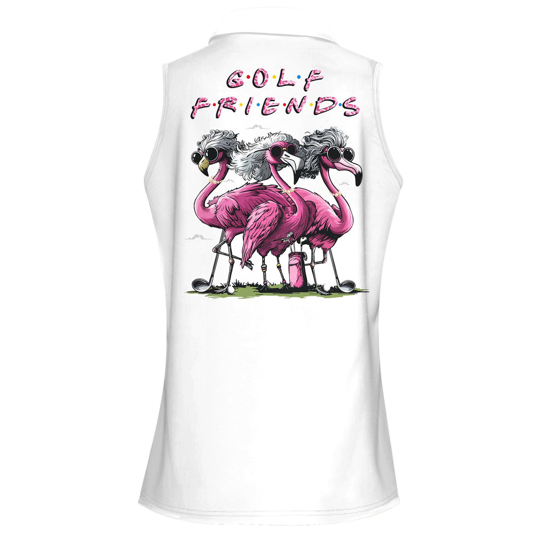 Grandmas Golf Friends Leopard Flamingo Women Polo Shirt LVH150901