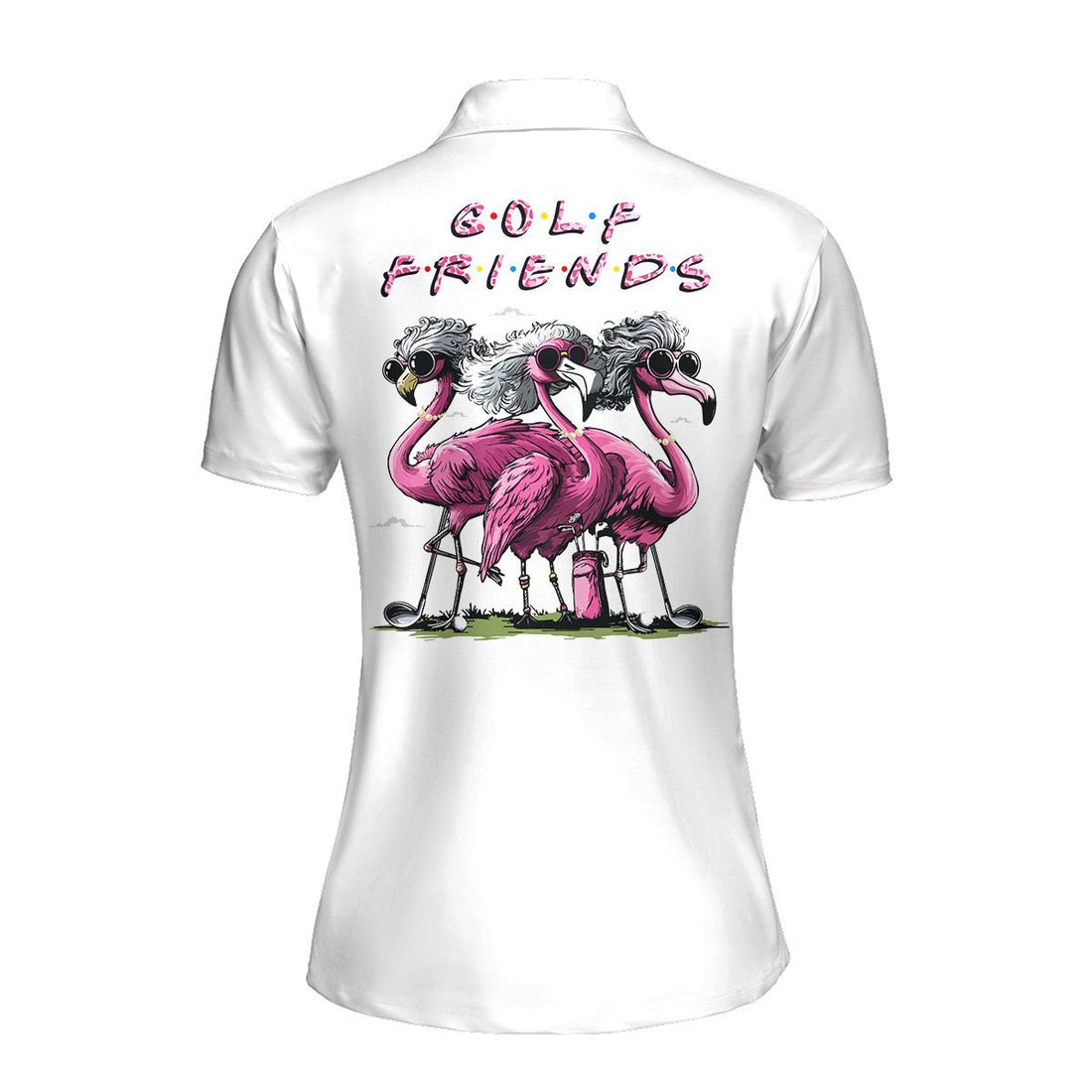 Grandmas Golf Friends Leopard Flamingo Women Polo Shirt LVH150901