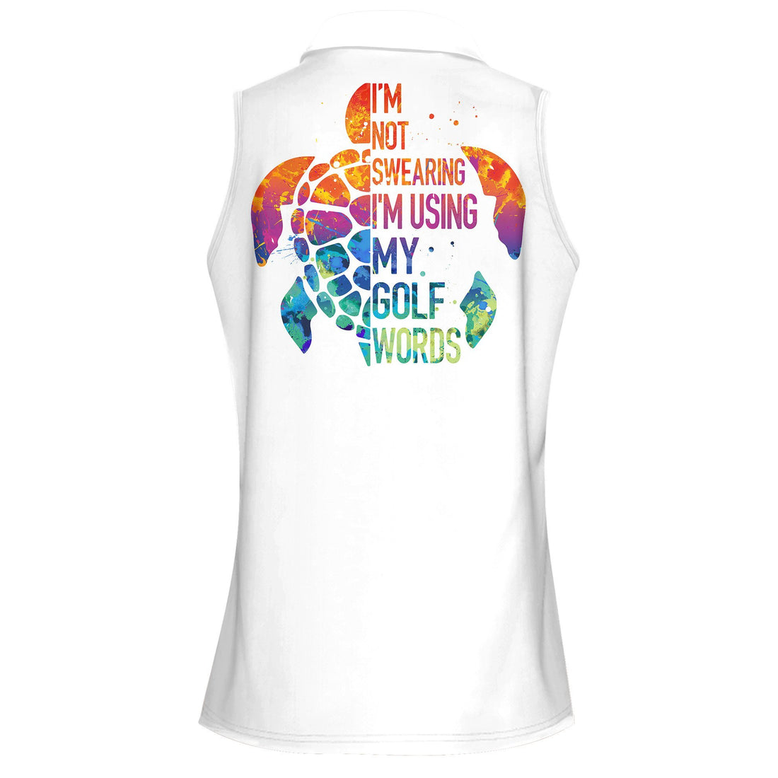 I'm Not Swearing I'm Using My Golf Words Water Color Turtle Women Polo Shirt LVH250901