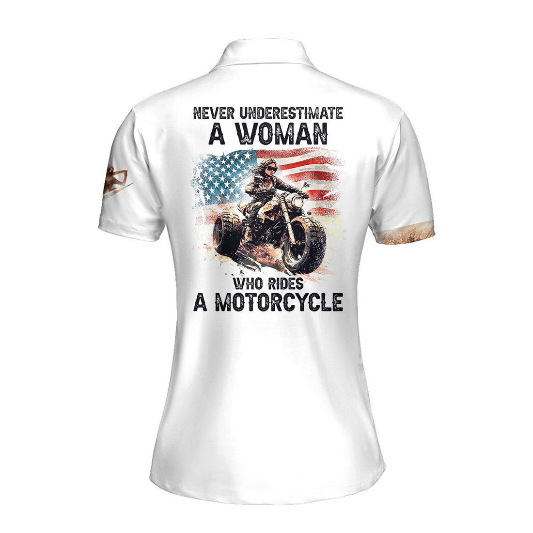 Never Underestimate A Woman Who Rides A Motorcycle Polo Shirt