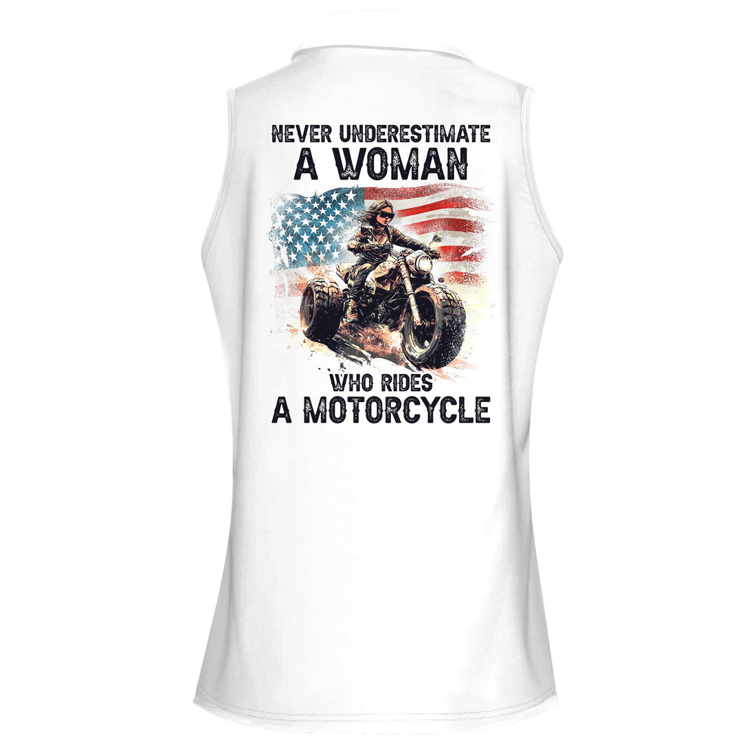 Never Underestimate A Woman Who Rides A Motorcycle Polo Shirt