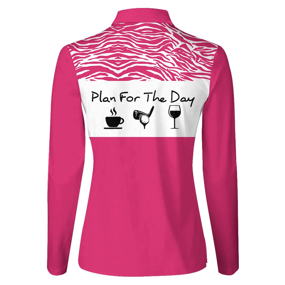 PLAN FOR THE DAY PINK GOLF Women Polo Shirt LLVH110101