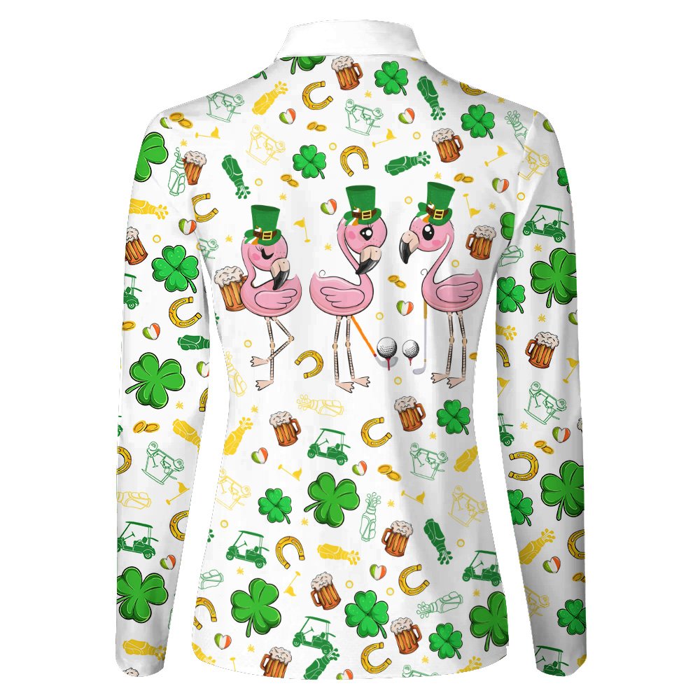 Flamingo ST Patrick's Day Women Polo Shirt LVH260601