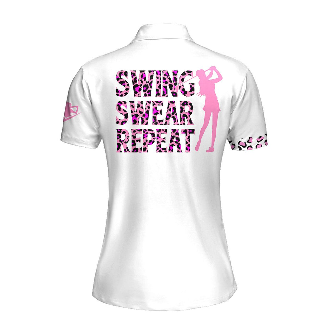 Leopard Swing Swear Repeat Pink Women Polo Shirt LVH290801