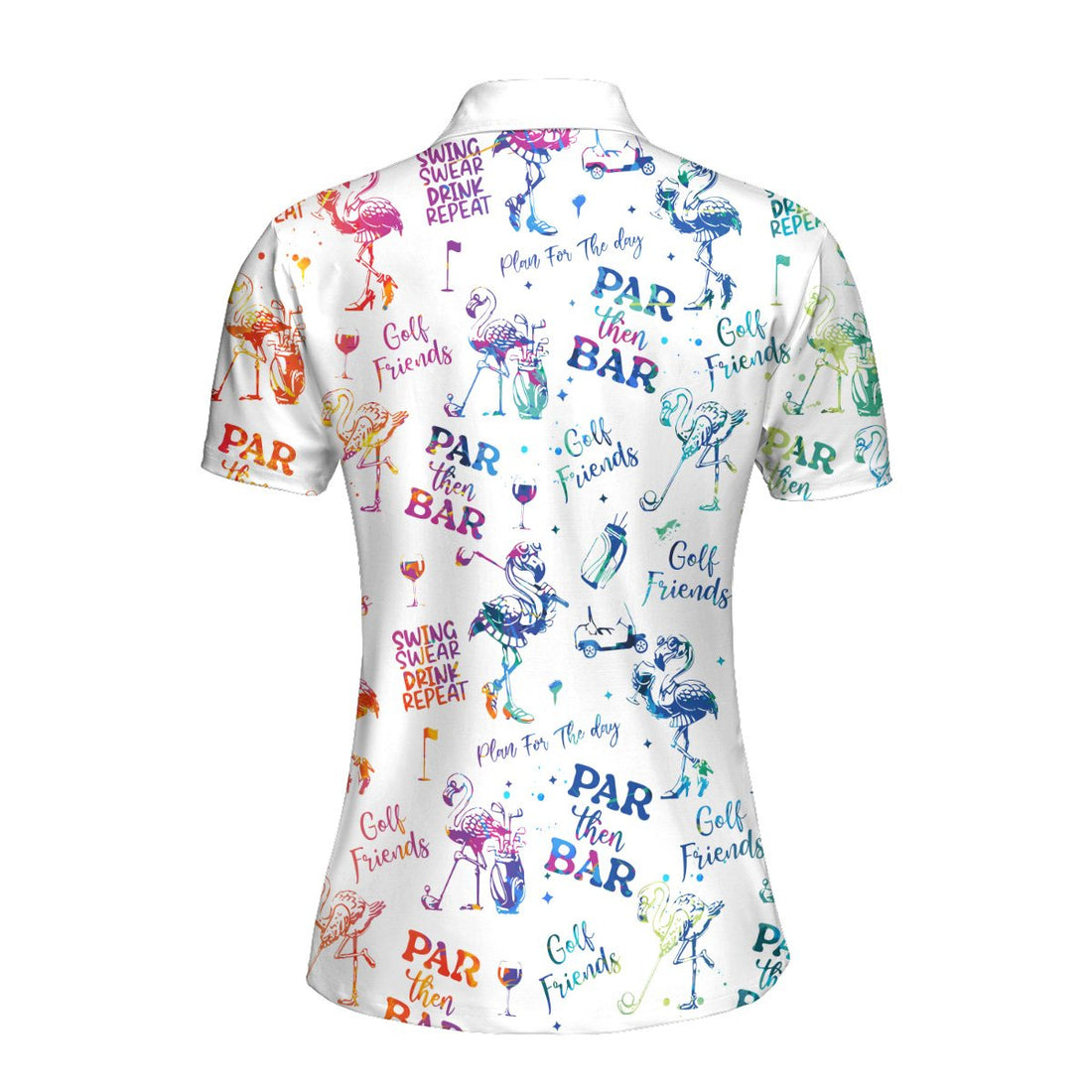 Water Color Flamingo Cute Golf Seamless Pattern Women Polo Shirt LVH050901