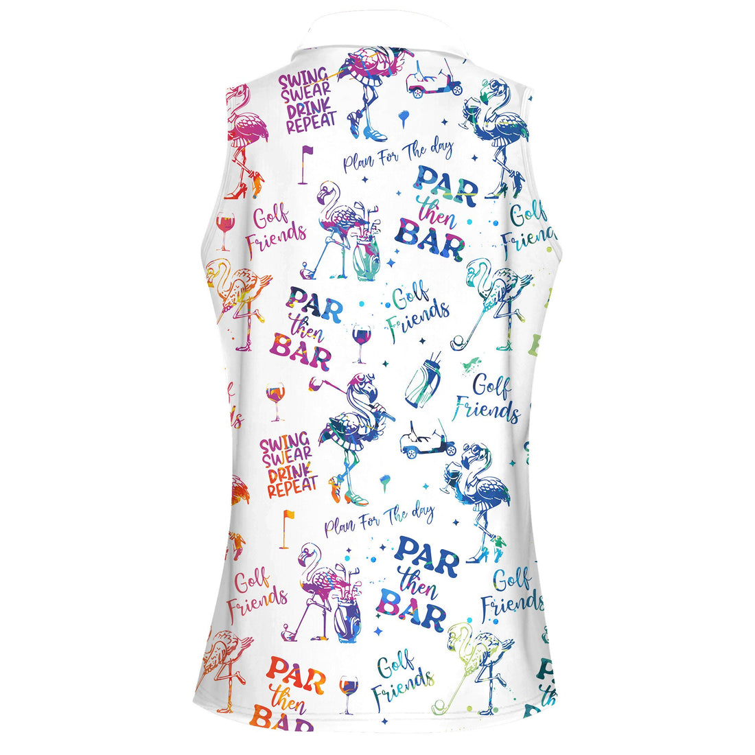 Water Color Flamingo Cute Golf Seamless Pattern Women Polo Shirt LVH050901