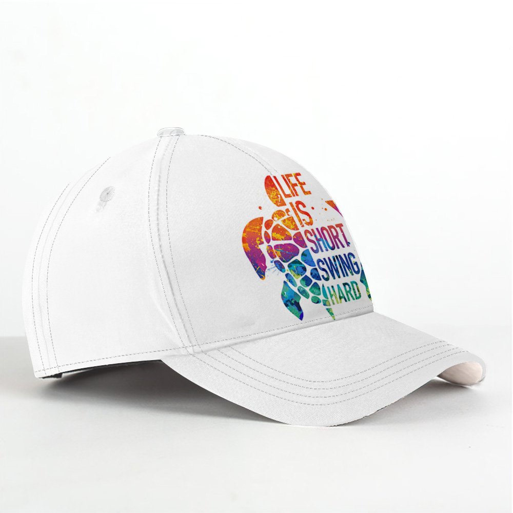 Ocean Turtle Water Color Life Is Short, Swing Hard Cap CVH060901
