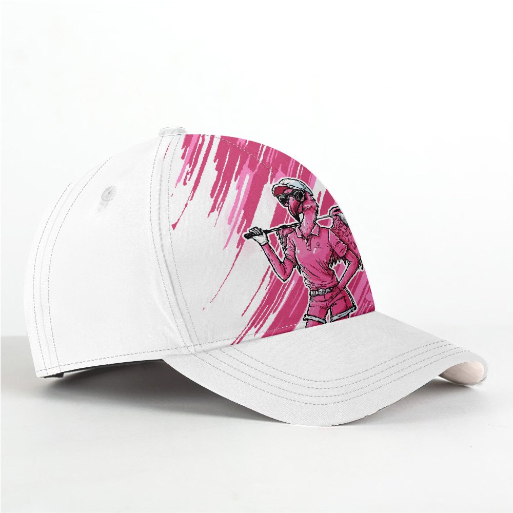 Pink Flamingo Women  Golfer Art Cap CVH100901