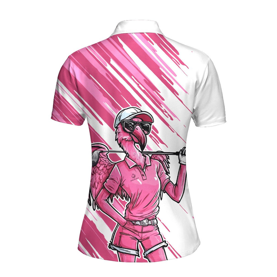 Pink Flamingo Women  Golfer Art Women Polo Shirt LVH100901