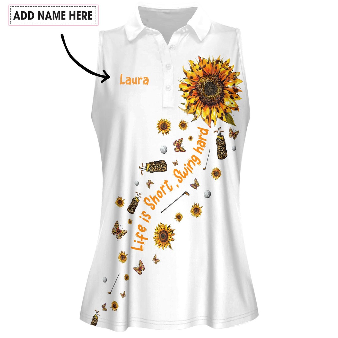 Leopard Sun Flowers Life is Short Swing Hard Women Polo Shirt LVH120901