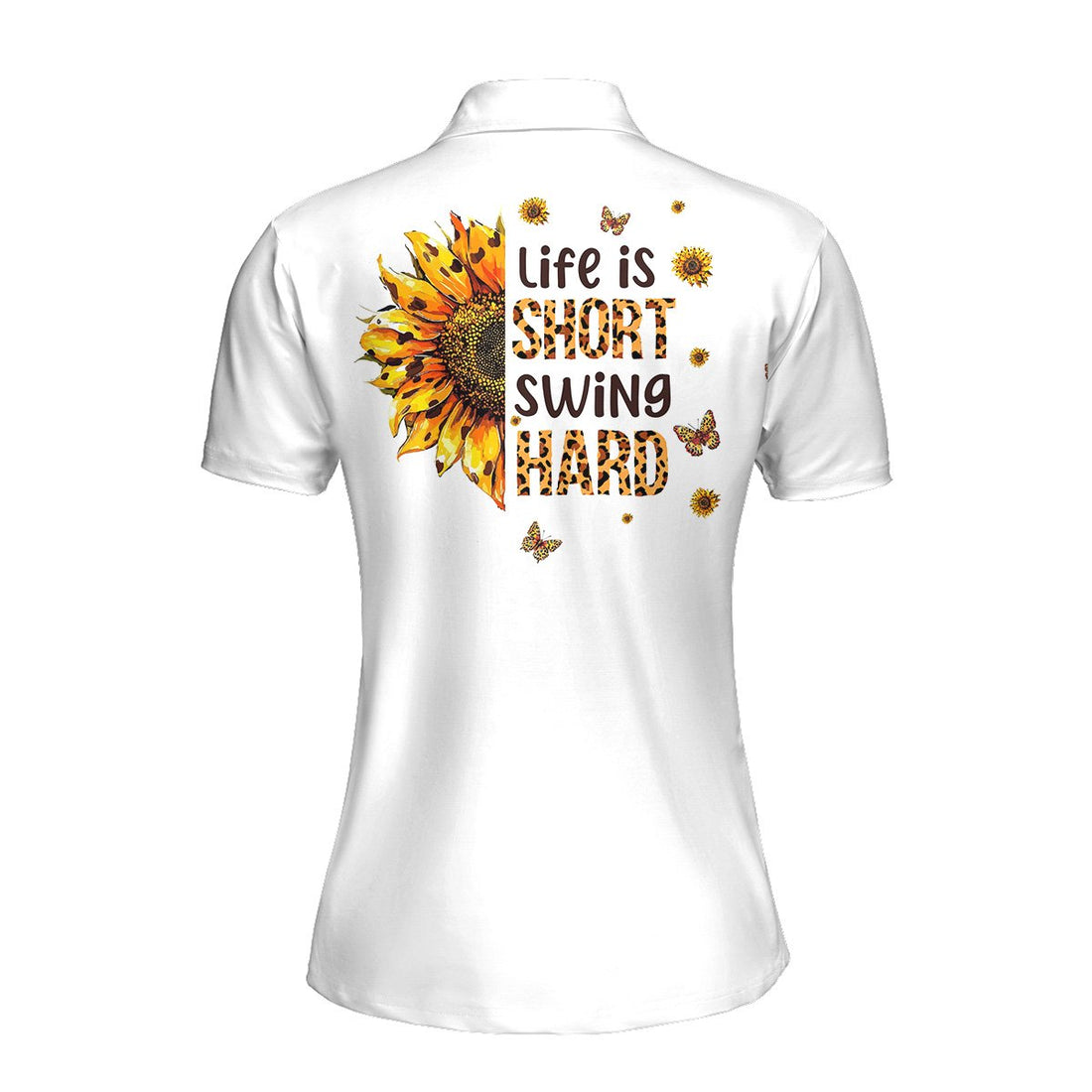 Leopard Sun Flowers Life is Short Swing Hard Women Polo Shirt LVH120901