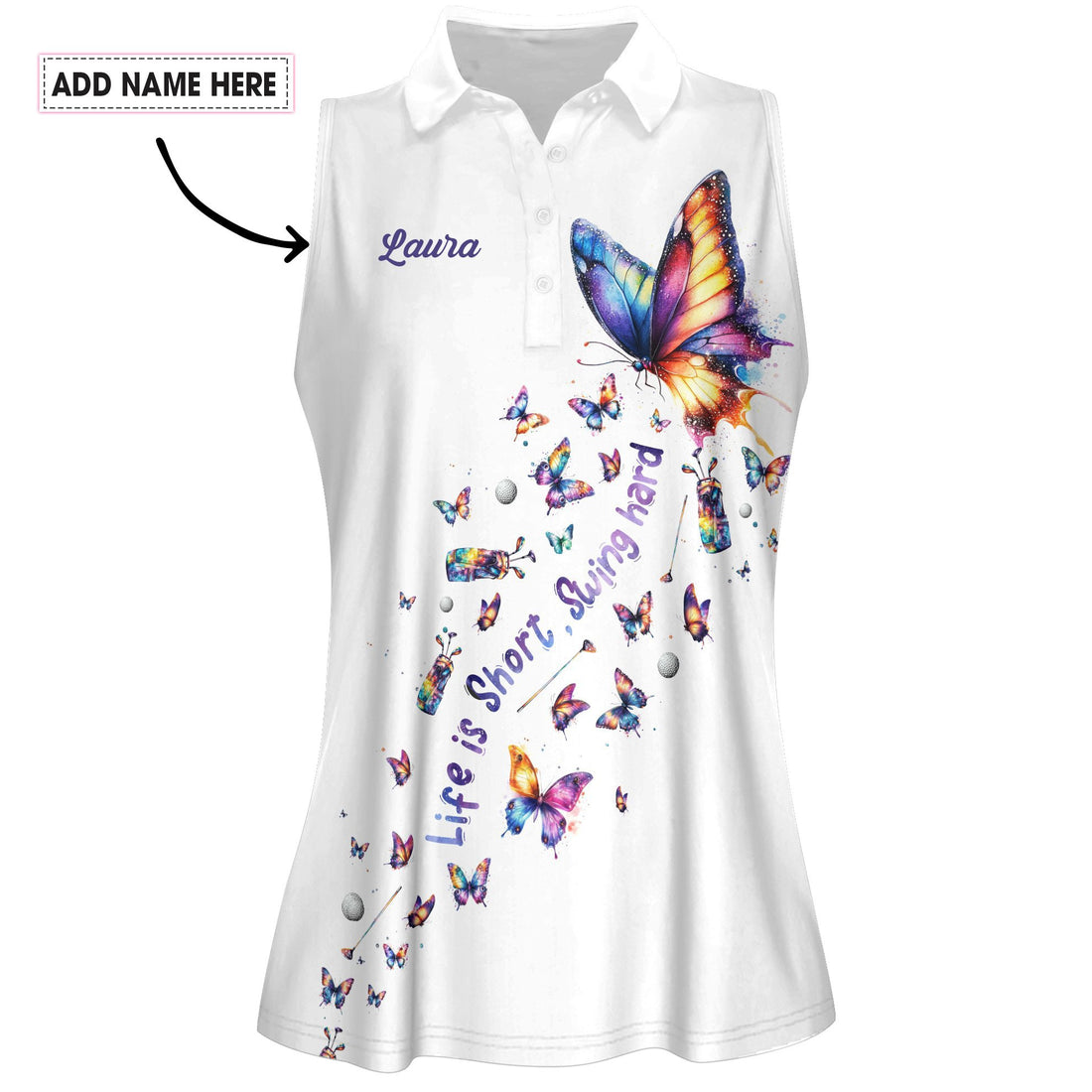 Butterfly Life is Short Swing Hard Women Polo Shirt LVH130901