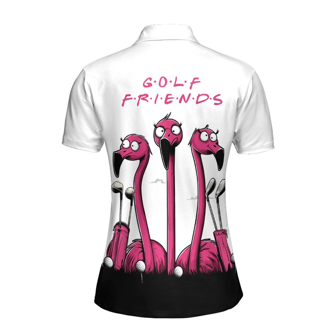 Golf Friends Funny Flamingo Women Polo Shirt LVH090901