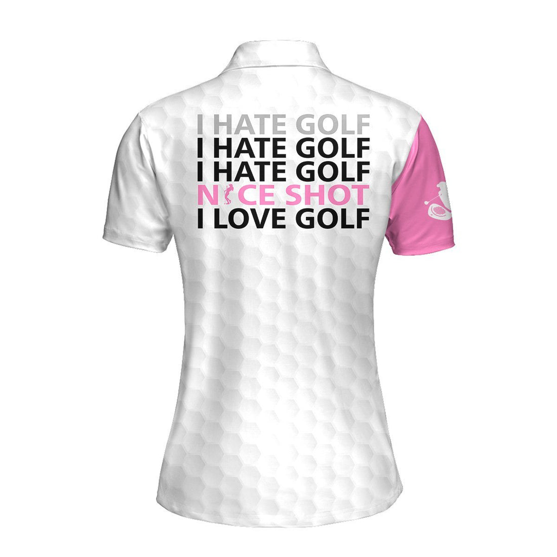 I Hate Golf Golf Ball Pink Women Polo Shirt LVH240901