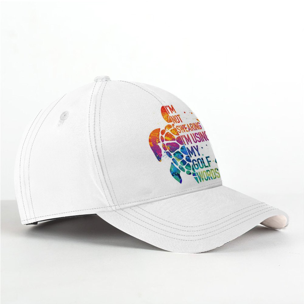 I'm Not Swearing I'm Using My Golf Words Water Color Turtle Cap CVH250901