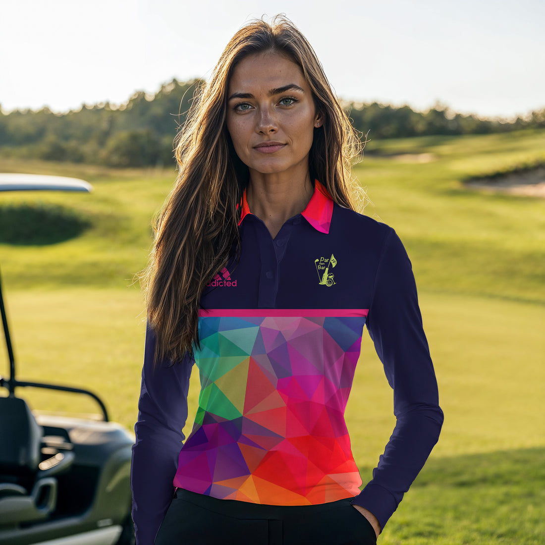 Par Then Bar Color Women Polo Shirt LLVH140301