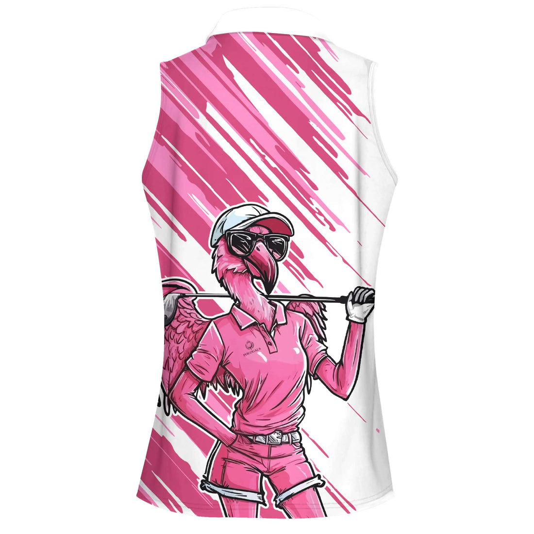 Pink Flamingo Women  Golfer Art Women Polo Shirt LVH100901