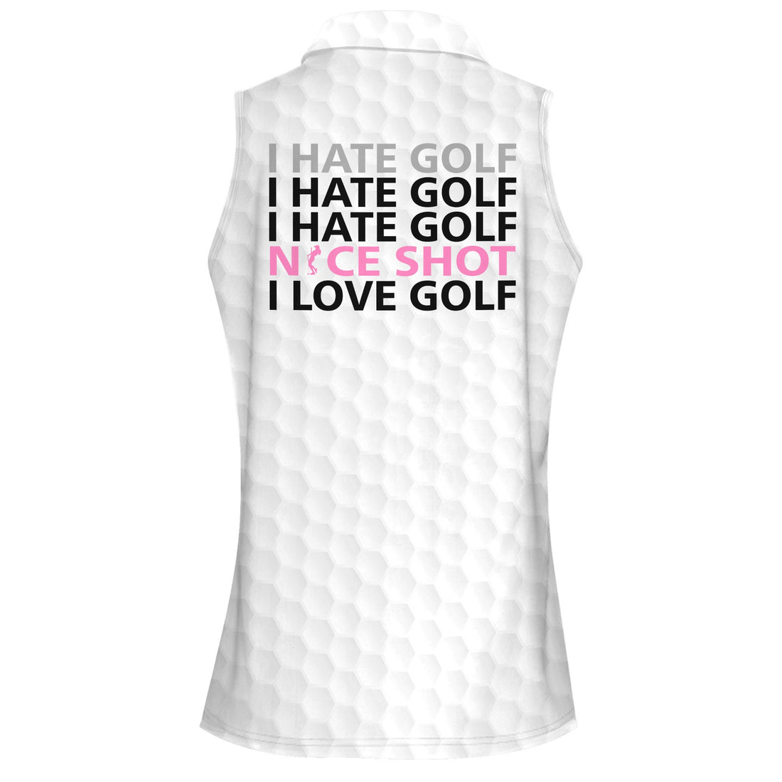I Hate Golf Golf Ball Pink Women Polo Shirt LVH240901