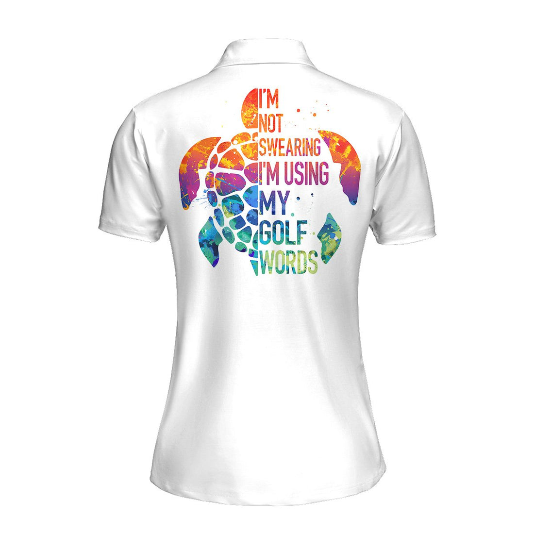 I'm Not Swearing I'm Using My Golf Words Water Color Turtle Women Polo Shirt LVH250901