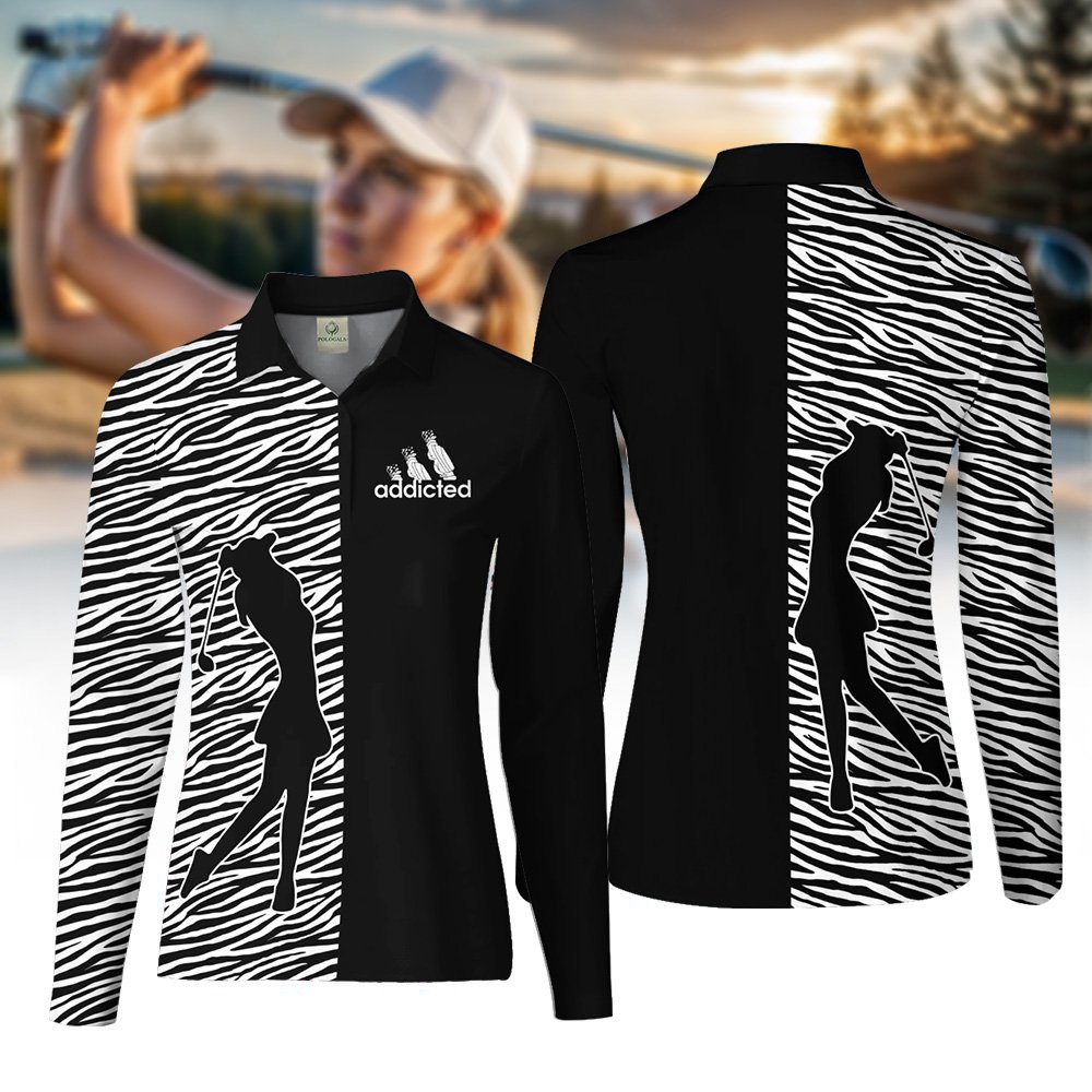Zebra Pattern Golf Addicted Women Polo Shirt LLVH180101
